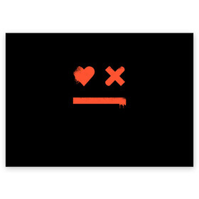 Поздравительная открытка с принтом Smile | Love Death and Robots в Тюмени, 100% бумага | плотность бумаги 280 г/м2, матовая, на обратной стороне линовка и место для марки
 | death | ldr | logo | love | netflix | robots | smile | анимация | кино | лого | лср | любовь | нетфликс | роботы | сериал | смайл | смайлик