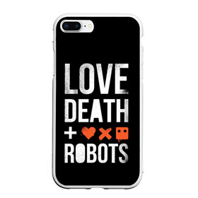 Чехол для iPhone 7Plus/8 Plus матовый с принтом Love Death + Robots в Тюмени, Силикон | Область печати: задняя сторона чехла, без боковых панелей | Тематика изображения на принте: death | ldr | logo | love | netflix | robots | smile | анимация | кино | лого | лср | любовь | нетфликс | роботы | сериал | смайл | смайлик