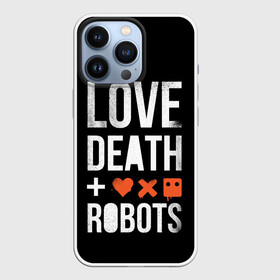 Чехол для iPhone 13 Pro с принтом Love Death + Robots в Тюмени,  |  | Тематика изображения на принте: death | ldr | logo | love | netflix | robots | smile | анимация | кино | лого | лср | любовь | нетфликс | роботы | сериал | смайл | смайлик