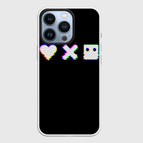 Чехол для iPhone 13 Pro с принтом Love Death and Robots (Glitch) в Тюмени,  |  | Тематика изображения на принте: death | glitch | heart | ldr | logo | love | netflix | robots | smile | анимация | глитч | глич | кино | лого | лср | любовь | нетфликс | роботы | сердце | сериал | смайл | смайлик