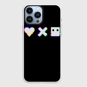 Чехол для iPhone 13 Pro Max с принтом Love Death and Robots (Glitch) в Тюмени,  |  | Тематика изображения на принте: death | glitch | heart | ldr | logo | love | netflix | robots | smile | анимация | глитч | глич | кино | лого | лср | любовь | нетфликс | роботы | сердце | сериал | смайл | смайлик