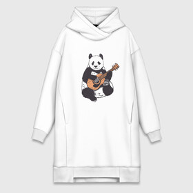 Платье-худи хлопок с принтом Панда гитарист | Panda Guitar в Тюмени,  |  | acoustic | bear | bears | china | chineese panda | guitarist | music | акустическая гитара | гитара | китай | китайская панда | косолапый | медведь | медвежонок | милая панда | мишка | музыка | музыкант | пандочка | пандочки