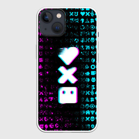 Чехол для iPhone 13 с принтом ЛЮБОВЬ СМЕРТЬ И РОБОТЫ в Тюмени,  |  | death | hear | ldr | logo | love | netflix | robots | smile | анимация | кино | лого | лср | любовь | нетфликс | роботы | сердце | сериал | смайл | смайлик