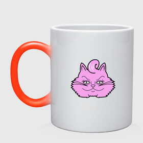 Кружка хамелеон с принтом Pink Cat в Тюмени, керамика | меняет цвет при нагревании, емкость 330 мл | animal | cat | cute | kitty | meow | друг | животные | киска | китти | кот | котенок | котик | котэ | кошечка | кошка | милый | мур | мяу | питомец | тигр