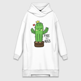 Платье-худи хлопок с принтом Милый маленький кактус в Тюмени,  |  | baby | cactus | cute | fashion | girl | kids | little | school | девочкам | девочке | детское | детям | для девочек | кактус | милый | растение