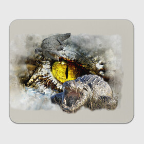 Коврик для мышки прямоугольный с принтом Глаз крокодила в Тюмени, натуральный каучук | размер 230 х 185 мм; запечатка лицевой стороны | аллигатор | глаз | крокодил | крокодильчик | ящер
