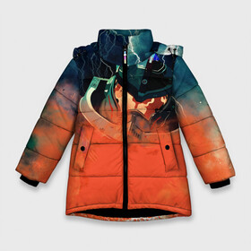 Зимняя куртка для девочек 3D с принтом Тихоокеанский рубеж в Тюмени, ткань верха — 100% полиэстер; подклад — 100% полиэстер, утеплитель — 100% полиэстер. | длина ниже бедра, удлиненная спинка, воротник стойка и отстегивающийся капюшон. Есть боковые карманы с листочкой на кнопках, утяжки по низу изделия и внутренний карман на молнии. 

Предусмотрены светоотражающий принт на спинке, радужный светоотражающий элемент на пуллере молнии и на резинке для утяжки. | дым | лава. | молния | робот | техника | туман