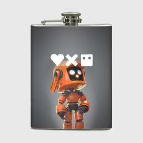 Фляга с принтом Love, Death and Robots | K-VRC (Z) в Тюмени, металлический корпус | емкость 0,22 л, размер 125 х 94 мм. Виниловая наклейка запечатывается полностью | Тематика изображения на принте: death | k vrc | love | love death robots | netflix | robots | vedeathrobots | xbot 4000 | врц | любовь | нетфликс | роботы | сериал | сериалы
