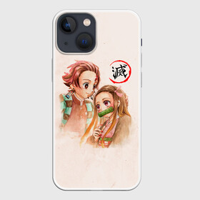 Чехол для iPhone 13 mini с принтом Танджиро и Незуко Kimetsu no Yaiba в Тюмени,  |  | demon slayer | kamado | kimetsu no yaiba | nezuko | tanjiro | аниме | гию томиока | зеницу агацума | иноске хашибира | камадо | клинок | корзинная девочка | манга | музан кибуцуджи | незуко | рассекающий демонов | танджиро