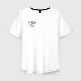 Мужская футболка хлопок Oversize с принтом Zoidberg карман в Тюмени, 100% хлопок | свободный крой, круглый ворот, “спинка” длиннее передней части | bender | futurama | planet express | бендер | зойберг | зойдберг | мульт | мультфильм | планетный экспресс | туранга лила | филипп джэй фрай | футурама