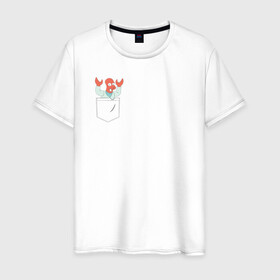 Мужская футболка хлопок с принтом Zoidberg карман в Тюмени, 100% хлопок | прямой крой, круглый вырез горловины, длина до линии бедер, слегка спущенное плечо. | bender | futurama | planet express | бендер | зойберг | зойдберг | мульт | мультфильм | планетный экспресс | туранга лила | филипп джэй фрай | футурама