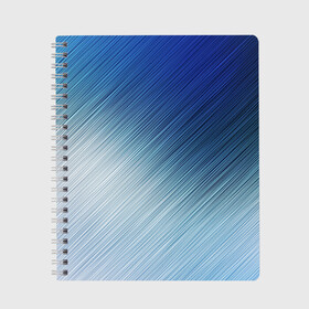 Тетрадь с принтом Текстура Оттенки льда в Тюмени, 100% бумага | 48 листов, плотность листов — 60 г/м2, плотность картонной обложки — 250 г/м2. Листы скреплены сбоку удобной пружинной спиралью. Уголки страниц и обложки скругленные. Цвет линий — светло-серый
 | background | blue | dark | gradient | ice | lines | paints | ripples | spot | spots | stripes | texture | waves | white | белый | волны | градиент | лед | линии | полосы | пятна | пятно | рябь | светлый | синий | текстура | темная | тьма | фон