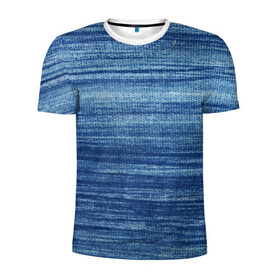 Мужская футболка 3D спортивная с принтом Texture. Denim в Тюмени, 100% полиэстер с улучшенными характеристиками | приталенный силуэт, круглая горловина, широкие плечи, сужается к линии бедра | Тематика изображения на принте: background | blue | dark | denim | gradient | ice | jeans | paints | ripples | spot | spots | stripes | texture | white | белый | градиент | джинсы | лед | линии | полосы | пятна | пятно | светлый | синий | текстура | темная | ткань | тьма | фон