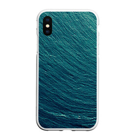 Чехол для iPhone XS Max матовый с принтом Endless Sea в Тюмени, Силикон | Область печати: задняя сторона чехла, без боковых панелей | Тематика изображения на принте: background | blue | dark | gradient | green | lines | ocean | paints | ripples | sea | spot | spots | stripes | texture | waves | волны | голубая | градиент | зеленый | краски | линии | море | океан | полосы | пятна | пятно | рябь | текстура | т