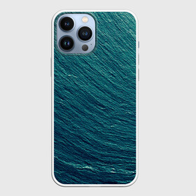 Чехол для iPhone 13 Pro Max с принтом Endless Sea в Тюмени,  |  | Тематика изображения на принте: background | blue | dark | gradient | green | lines | ocean | paints | ripples | sea | spot | spots | stripes | texture | waves | волны | голубая | градиент | зеленый | краски | линии | море | океан | полосы | пятна | пятно | рябь | текстура | т