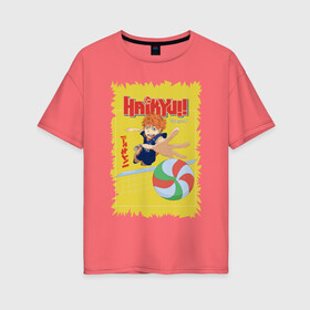 Женская футболка хлопок Oversize с принтом Haikyuu в Тюмени, 100% хлопок | свободный крой, круглый ворот, спущенный рукав, длина до линии бедер
 | haikyuu | аниме | графика | стиль