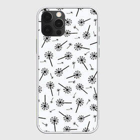 Чехол для iPhone 12 Pro Max с принтом Призрачные одуванчики в Тюмени, Силикон |  | black and white | casual | dandelion | flowers | fly | minimalism | nature | pattern | spring | summer | весна | девушкам | летающие | лето | минимализм | монохром | одуванчики | паттерн | повседневный | поляна | природа | пух | растения | тексту