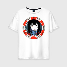 Женская футболка хлопок Oversize с принтом Kakegurui Безумный азарт в Тюмени, 100% хлопок | свободный крой, круглый ворот, спущенный рукав, длина до линии бедер
 | kakegurui | аниме | безумный азарт | манга | мультсериал | сериал | японский