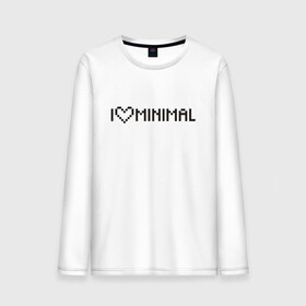 Мужской лонгслив хлопок с принтом I Love Minimal в Тюмени, 100% хлопок |  | heart | inscription | minimalism | минимализм | надпись | сердце