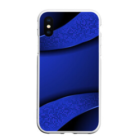 Чехол для iPhone XS Max матовый с принтом 3D BLUE Вечерний синий цвет в Тюмени, Силикон | Область печати: задняя сторона чехла, без боковых панелей | Тематика изображения на принте: 3d | 3д | luxury | versace | vip | абстракция | блеск | блестки | версаче | вип | паттерн | роскошь | соты | текстуры