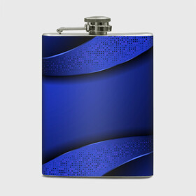 Фляга с принтом 3D BLUE Вечерний синий цвет в Тюмени, металлический корпус | емкость 0,22 л, размер 125 х 94 мм. Виниловая наклейка запечатывается полностью | 3d | 3д | luxury | versace | vip | абстракция | блеск | блестки | версаче | вип | паттерн | роскошь | соты | текстуры