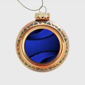 Стеклянный ёлочный шар с принтом 3D BLUE Вечерний синий цвет в Тюмени, Стекло | Диаметр: 80 мм | Тематика изображения на принте: 3d | 3д | luxury | versace | vip | абстракция | блеск | блестки | версаче | вип | паттерн | роскошь | соты | текстуры