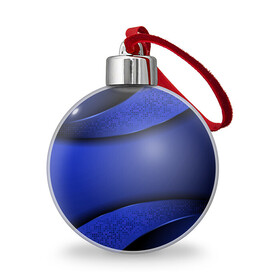 Ёлочный шар с принтом 3D BLUE Вечерний синий цвет в Тюмени, Пластик | Диаметр: 77 мм | Тематика изображения на принте: 3d | 3д | luxury | versace | vip | абстракция | блеск | блестки | версаче | вип | паттерн | роскошь | соты | текстуры