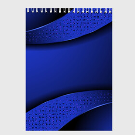Скетчбук (блокнот) с принтом 3D BLUE Вечерний синий цвет в Тюмени, 100% бумага
 | 48 листов, плотность листов — 100 г/м2, плотность картонной обложки — 250 г/м2. Листы скреплены сверху удобной пружинной спиралью | 3d | 3д | luxury | versace | vip | абстракция | блеск | блестки | версаче | вип | паттерн | роскошь | соты | текстуры