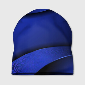 Шапка 3D с принтом 3D BLUE Вечерний синий цвет в Тюмени, 100% полиэстер | универсальный размер, печать по всей поверхности изделия | 3d | 3д | luxury | versace | vip | абстракция | блеск | блестки | версаче | вип | паттерн | роскошь | соты | текстуры