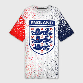 Платье-футболка 3D с принтом Сборная Англии в Тюмени,  |  | goalnet | англия | апл | голнет | портье дрогба | реальный футбол | сборная англии | сборная англии по футболу | спорт | футбол | чемпионат | чемпионат мира | чм