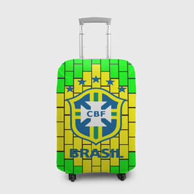 Чехол для чемодана 3D с принтом Сборная Бразилии в Тюмени, 86% полиэфир, 14% спандекс | двустороннее нанесение принта, прорези для ручек и колес | brazil | neymar | бразилия | коутиньо | марсело | неймар | роберто карлос | роналдиньо | роналдо | сборная бразилии | спорт | футбол | чемпионат мира