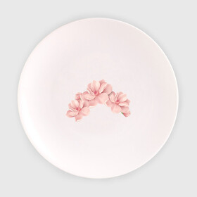Тарелка 3D с принтом Розовые цветы вишни в Тюмени, фарфор | диаметр - 210 мм
диаметр для нанесения принта - 120 мм | tegunvteg | арт | вектор | весна | ветка | женственно | нежно | природа | рисунок | сакура | цветение | цветочки | цветущая вишня | цветы