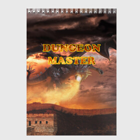 Скетчбук с принтом Dungeon Master в Тюмени, 100% бумага
 | 48 листов, плотность листов — 100 г/м2, плотность картонной обложки — 250 г/м2. Листы скреплены сверху удобной пружинной спиралью | dd | dnd | dungeon master | dungeons and dragons | мастер подземелий
