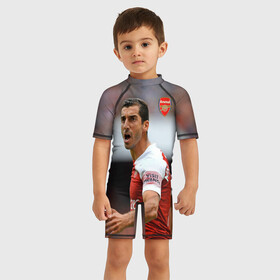 Детский купальный костюм 3D с принтом H. Mkhitaryan | Arsenal в Тюмени, Полиэстер 85%, Спандекс 15% | застежка на молнии на спине | arsenal | arsenal fc | henrikh mkhitaryan | mkhitaryan | vdzabma | арсенал | генрих мхитарян | мхитарян | фк арсенал