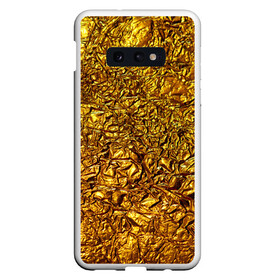 Чехол для Samsung S10E с принтом Сусальное золото в Тюмени, Силикон | Область печати: задняя сторона чехла, без боковых панелей | gold | золото | золотой | мятая | сусальное | фольга
