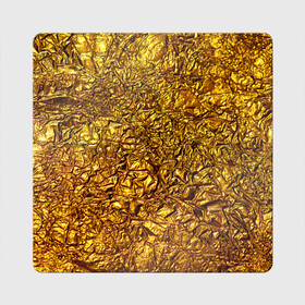 Магнит виниловый Квадрат с принтом Сусальное золото в Тюмени, полимерный материал с магнитным слоем | размер 9*9 см, закругленные углы | gold | золото | золотой | мятая | сусальное | фольга