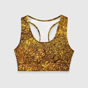 Женский спортивный топ 3D с принтом Сусальное золото в Тюмени, 82% полиэстер, 18% спандекс Ткань безопасна для здоровья, позволяет коже дышать, не мнется и не растягивается |  | gold | золото | золотой | мятая | сусальное | фольга