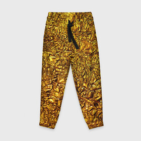 Детские брюки 3D с принтом Сусальное золото в Тюмени, 100% полиэстер | манжеты по низу, эластичный пояс регулируется шнурком, по бокам два кармана без застежек, внутренняя часть кармана из мелкой сетки | Тематика изображения на принте: gold | золото | золотой | мятая | сусальное | фольга
