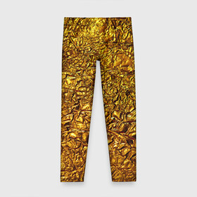 Детские леггинсы 3D с принтом Сусальное золото в Тюмени, полиэстер 85%, спандекс 15% | эластичный пояс, зауженный крой | Тематика изображения на принте: gold | золото | золотой | мятая | сусальное | фольга
