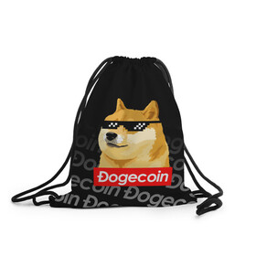 Рюкзак-мешок 3D с принтом DOGECOIN / DOGE / ДОГИКОИН в Тюмени, 100% полиэстер | плотность ткани — 200 г/м2, размер — 35 х 45 см; лямки — толстые шнурки, застежка на шнуровке, без карманов и подкладки | crypto | cryptocurrency | doge | dogecoin | elon mask | trading | биржа криптовалют | доги | догикоин | илон маск | криптовалюта | мем | трейдинг.