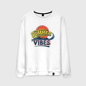 Мужской свитшот хлопок с принтом Summer Vibes в Тюмени, 100% хлопок |  | beach | palm | sea | summer | vibes | вайб | волны | жара | летние | лето | море | пальмы | пляж