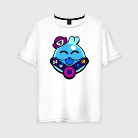 Женская футболка хлопок Oversize с принтом SQUEAK (ICON) 2 в Тюмени, 100% хлопок | свободный крой, круглый ворот, спущенный рукав, длина до линии бедер
 | android | brawl | brawl stars | clash | game | squeak | stars | андроид | игра | мобильные игры | скуик