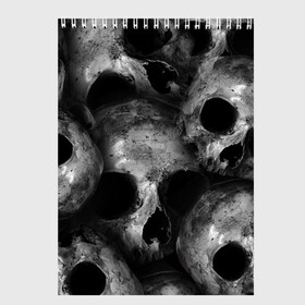 Скетчбук с принтом Груда черепов в Тюмени, 100% бумага
 | 48 листов, плотность листов — 100 г/м2, плотность картонной обложки — 250 г/м2. Листы скреплены сверху удобной пружинной спиралью | skull | башка | голова | кость | череп | черепа | черепушка