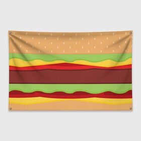 Флаг-баннер с принтом Бутерброд в Тюмени, 100% полиэстер | размер 67 х 109 см, плотность ткани — 95 г/м2; по краям флага есть четыре люверса для крепления | background | burger | fast food | food | hamburger | sandwich | texture | будет | бургер | бутерброд | гамбургер | еда | текстура | фастфуд | фон