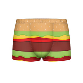 Мужские трусы 3D с принтом Бутерброд в Тюмени, 50% хлопок, 50% полиэстер | классическая посадка, на поясе мягкая тканевая резинка | Тематика изображения на принте: background | burger | fast food | food | hamburger | sandwich | texture | будет | бургер | бутерброд | гамбургер | еда | текстура | фастфуд | фон