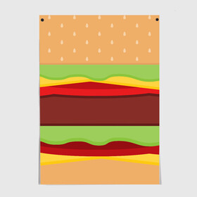 Постер с принтом Бутерброд в Тюмени, 100% бумага
 | бумага, плотность 150 мг. Матовая, но за счет высокого коэффициента гладкости имеет небольшой блеск и дает на свету блики, но в отличии от глянцевой бумаги не покрыта лаком | background | burger | fast food | food | hamburger | sandwich | texture | будет | бургер | бутерброд | гамбургер | еда | текстура | фастфуд | фон