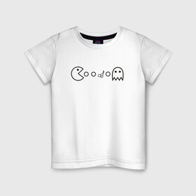 Детская футболка хлопок с принтом Пакман в Тюмени, 100% хлопок | круглый вырез горловины, полуприлегающий силуэт, длина до линии бедер | art | cherry | game | ghost | pacman | арт | вишня | игра | пакман | привидение | призрак