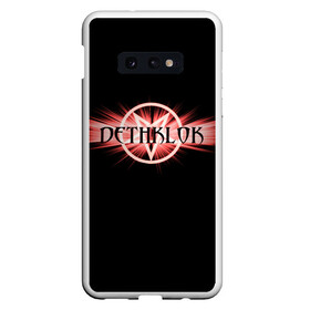 Чехол для Samsung S10E с принтом Dethklok в Тюмени, Силикон | Область печати: задняя сторона чехла, без боковых панелей | dethklok | metalocalypse | апокалипсис | вильям мердерфэйс | металл | металлапокалипсис | мульт | мультфильм | пиклз | рок группа | сквизгаард эксплоужен | токи вортуз