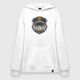 Худи SuperOversize хлопок с принтом CAT POLICE | КОШАЧЬЯ ПОЛИЦИЯ (Z) в Тюмени, 70% хлопок, 30% полиэстер, мягкий начес внутри | карман-кенгуру, эластичная резинка на манжетах и по нижней кромке, двухслойный капюшон
 | 102 | 112 | cat | cats | constabulary | cop | law | meow | police | policeman | жандарм | интерпол | коп | копы | кот | котик | котики | коты | кошка | кошки | красивая кошка | мент | мяу