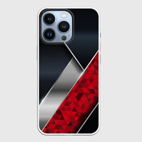Чехол для iPhone 13 Pro с принтом 3D BLACK AND RED METAL в Тюмени,  |  | Тематика изображения на принте: 3d | 3д | luxury | versace | vip | абстракция | блеск | блестки | версаче | вип | паттерн | роскошь | соты | текстуры